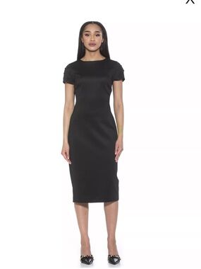 Classic Black Sheath Dress - Sleek Women's Midi Dress NWT